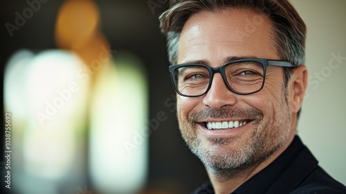 Happy middle aged professional business man, smiling mature executive ceo manager, 45 years old male entrepreneur, confident business owner wearing glasses in office. Headshot portrait 