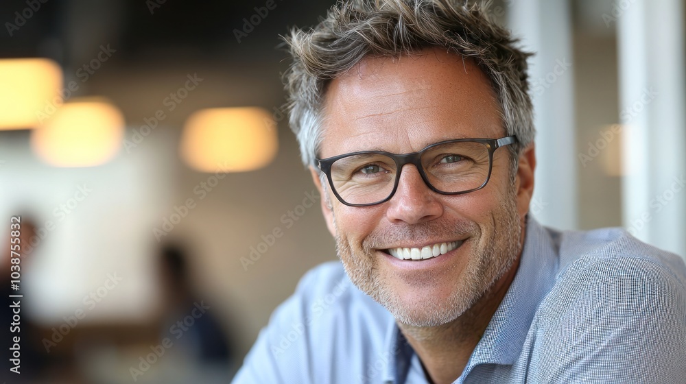 Happy middle aged professional business man, smiling mature executive ceo manager, 45 years old male entrepreneur, confident business owner wearing glasses in office. Headshot portrait Happy middle aged professional business man, smiling mature executive ceo manager, 45 years old male entrepreneur, confident business owner wearing glasses in office. Headshot portrait