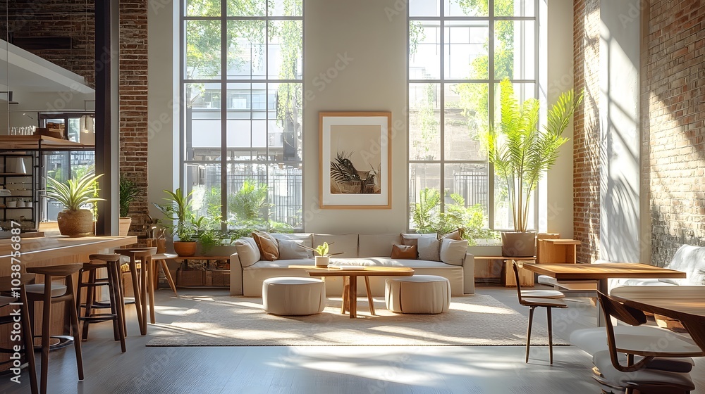 Modern Loft Living Space with Natural Light Modern Loft Living Space with Natural Light