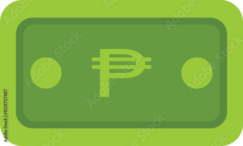 Green mexican peso note icon currency finance illustration 