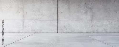 Obraz  z motywem A minimalist concrete wall and floor combination showcasing a modern, industrial aesthetic with a clean design.