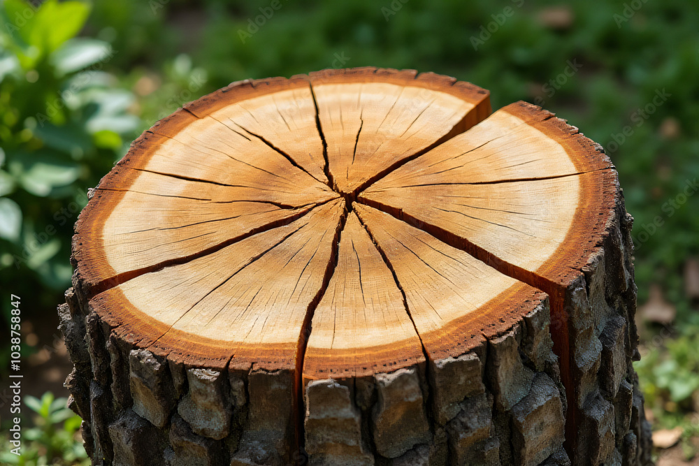 tree stump set cut manageable pieces garden design