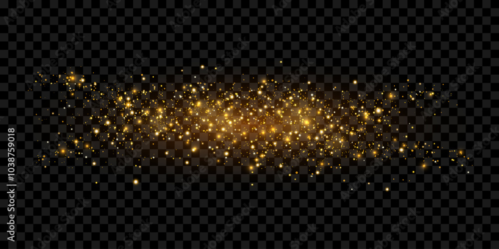 Golden glitter, sparkles, confetti. Isolated scattering particles with light effect. Transparent abstract vector element with flares, glare and stars. Luminous points for luxurious banners, designs. Golden glitter, sparkles, confetti. Isolated scattering particles with light effect. Transparent abstract vector element with flares, glare and stars. Luminous points for luxurious banners, designs.