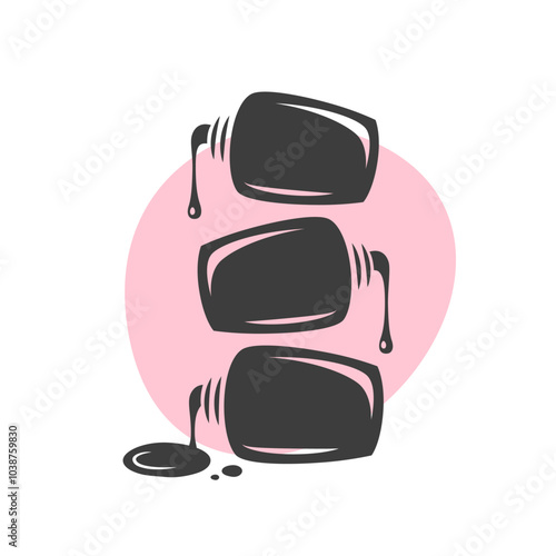 Nail studio logo. Nail polish. Minimalistic vector illustration for beauty salon