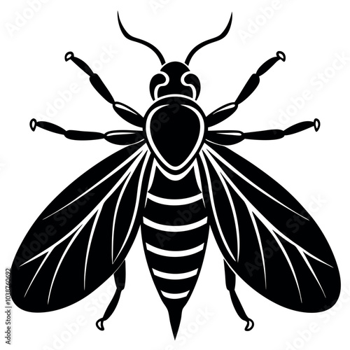 Insect silhouette image vector illustration.
