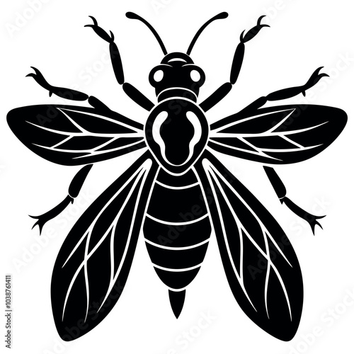 Insect silhouette image vector illustration.

