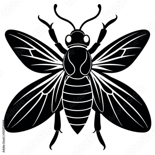 Insect silhouette image vector illustration.
