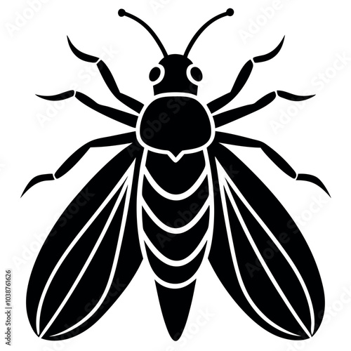 Insect silhouette image vector illustration.
