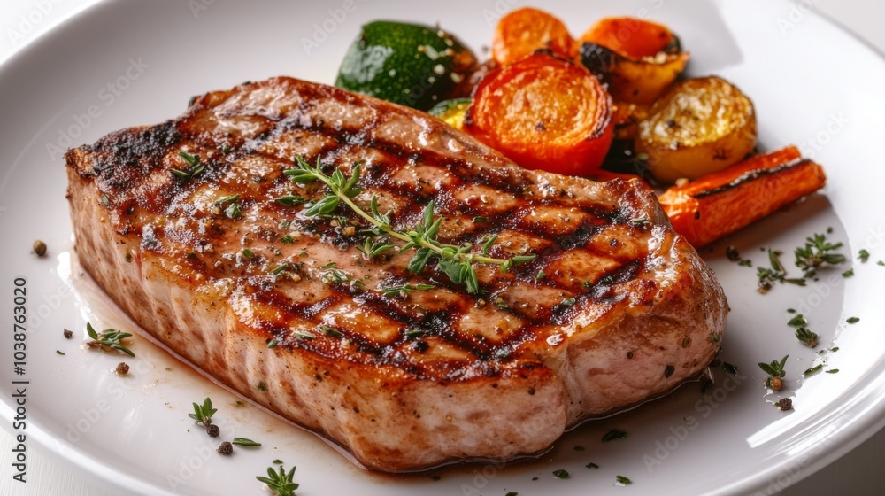 Grilled Meat with Colorful Vegetable Medley Grilled Meat with Colorful Vegetable Medley
