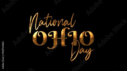 National Ohio Day Text Animation on Gold Color. Great for National Ohio Day Celebrations, for banner, social media feed wallpaper stories. photo