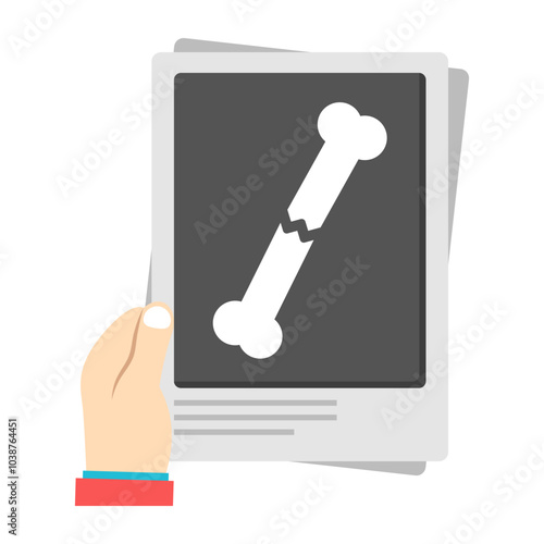 A flat design icon of broken bone 

