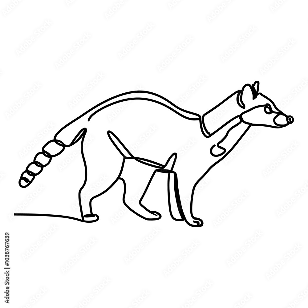 Fototapeta premium Civet Line Art