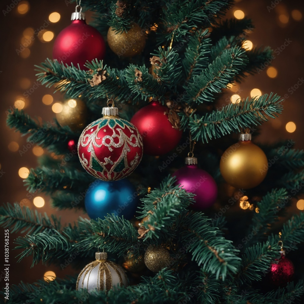 Beautiful toys enhance the festive display on the Christmas tree Beautiful toys enhance the festive display on the Christmas tree