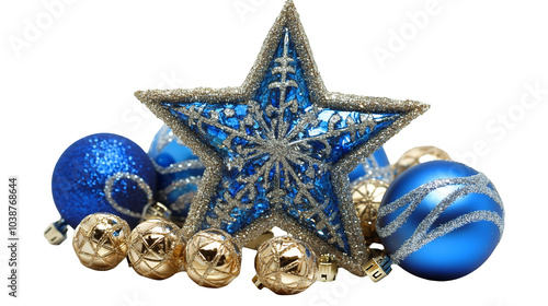 Hanukkah Star Design for Festive Celebrations, PNG File, Transparent Background photo