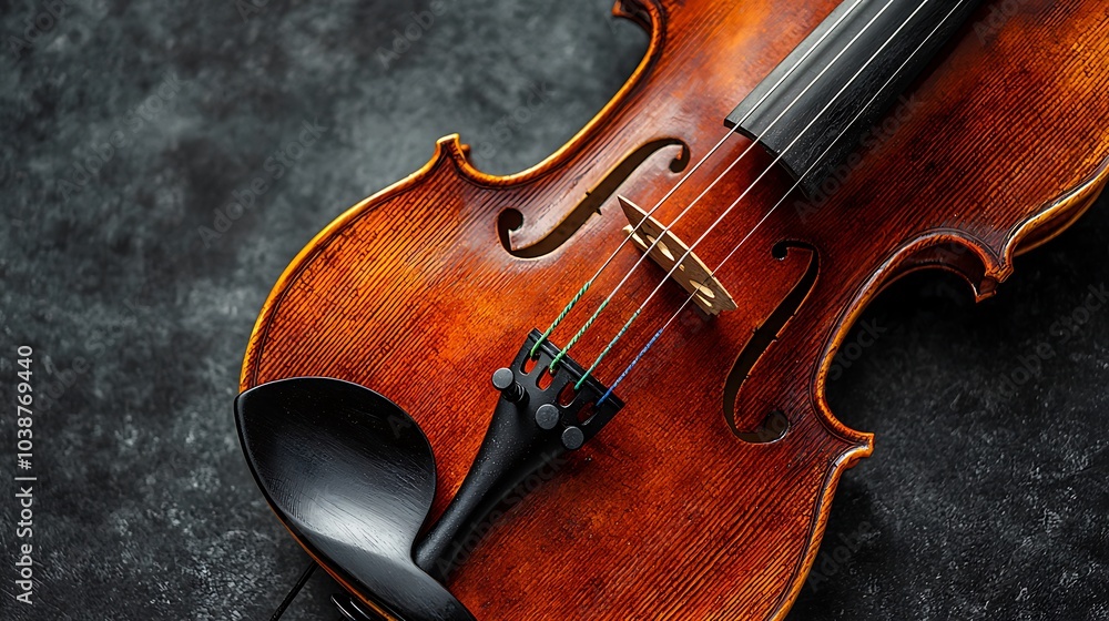 Close-Up of Violin Strings in Detailed Texture Close-Up of Violin Strings in Detailed Texture
