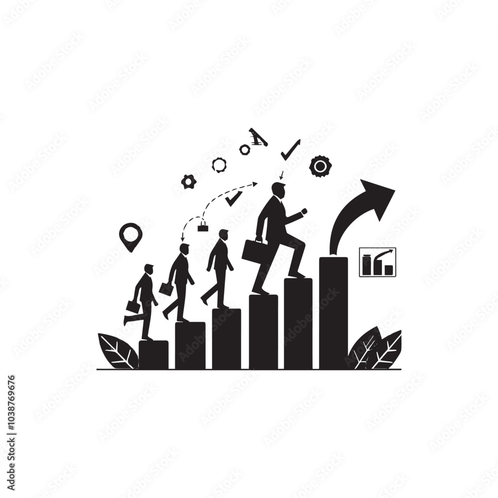Personal development silhouette vector art style illustration. Personal development silhouette vector art style illustration.