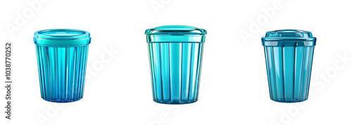 Wallpaper Mural A collection of three blue glass jars with lids isolated on a transparent background, perfect for storage solutions Torontodigital.ca