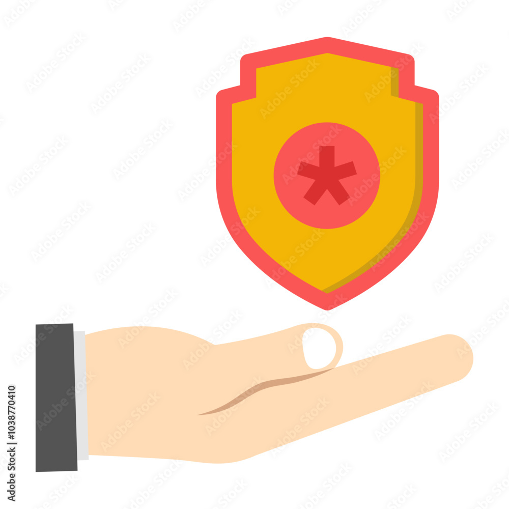A flat design icon of medical insurance
A flat design icon of medical insurance