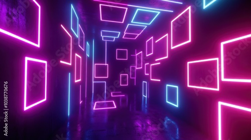 Neon Lights Corridor