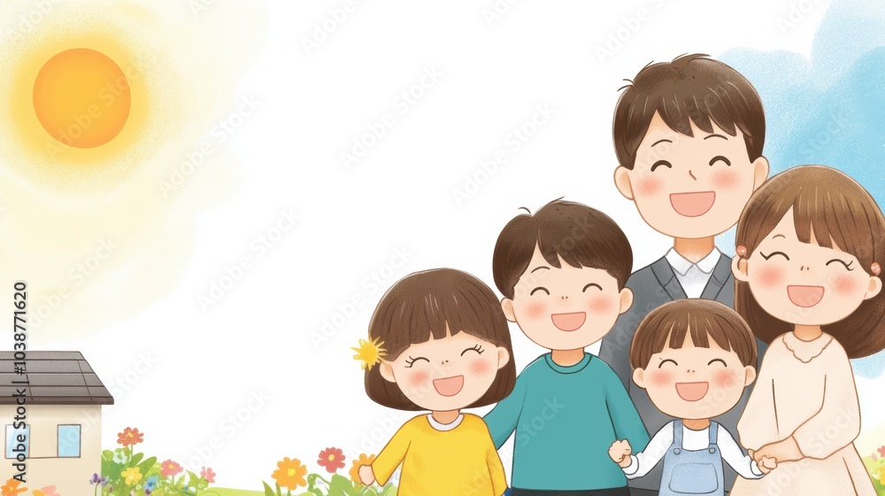 Happy family enjoying a sunny day outdoors with smiles and warmth, AI Happy family enjoying a sunny day outdoors with smiles and warmth, AI
