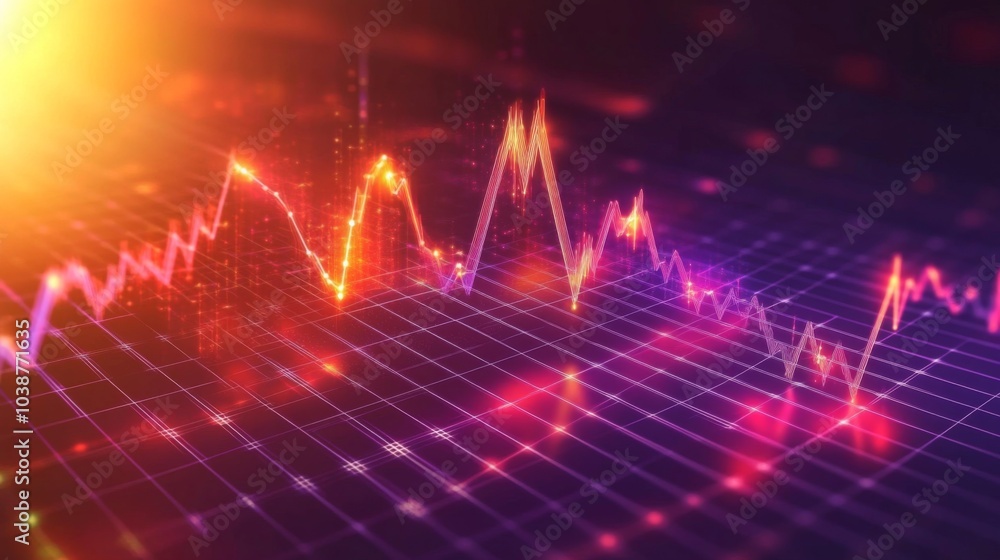 Colorful Financial Chart with Vibrant Data Trends Colorful Financial Chart with Vibrant Data Trends