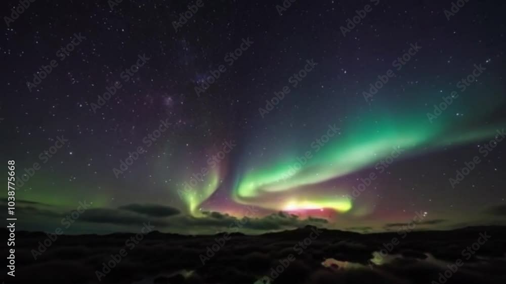 Abstract Northern Lights in a Dreamlike Environment Abstract Northern Lights in a Dreamlike Environment