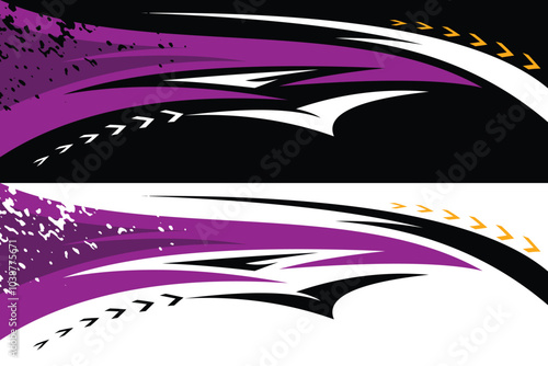 Vector sports car body wrap decal background design decal car livery Vector EPS 10