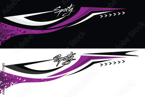 Vector sports car body wrap decal background design decal car livery Vector EPS 10