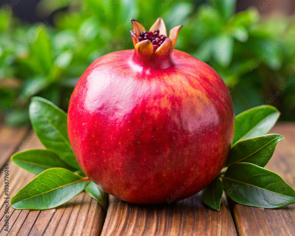 Close-up of ripe pomegranate with vibrant red seeds spilling out, showcasing juicy texture and freshness Close-up of ripe pomegranate with vibrant red seeds spilling out, showcasing juicy texture and freshness