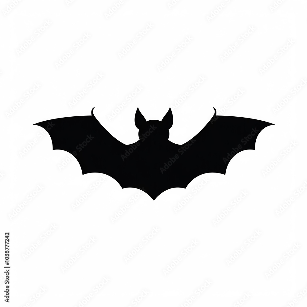 Fototapeta premium A bat silhouette. Black and white image. Halloween concept.