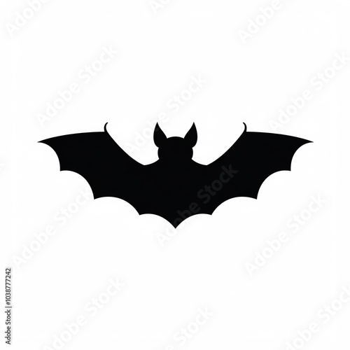 Wallpaper Mural A bat silhouette. Black and white image. Halloween concept. Torontodigital.ca