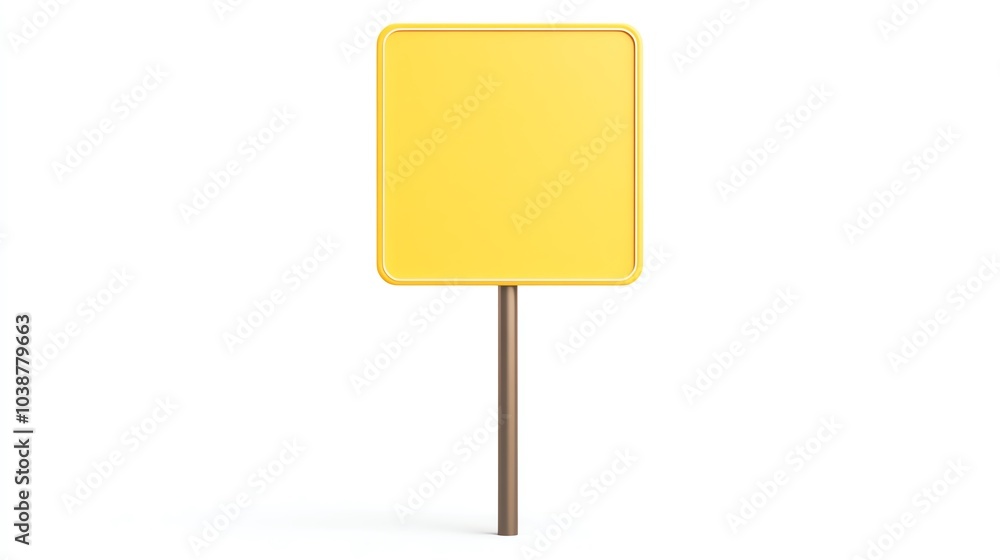 Yellow sign, white isolate background Yellow sign, white isolate background