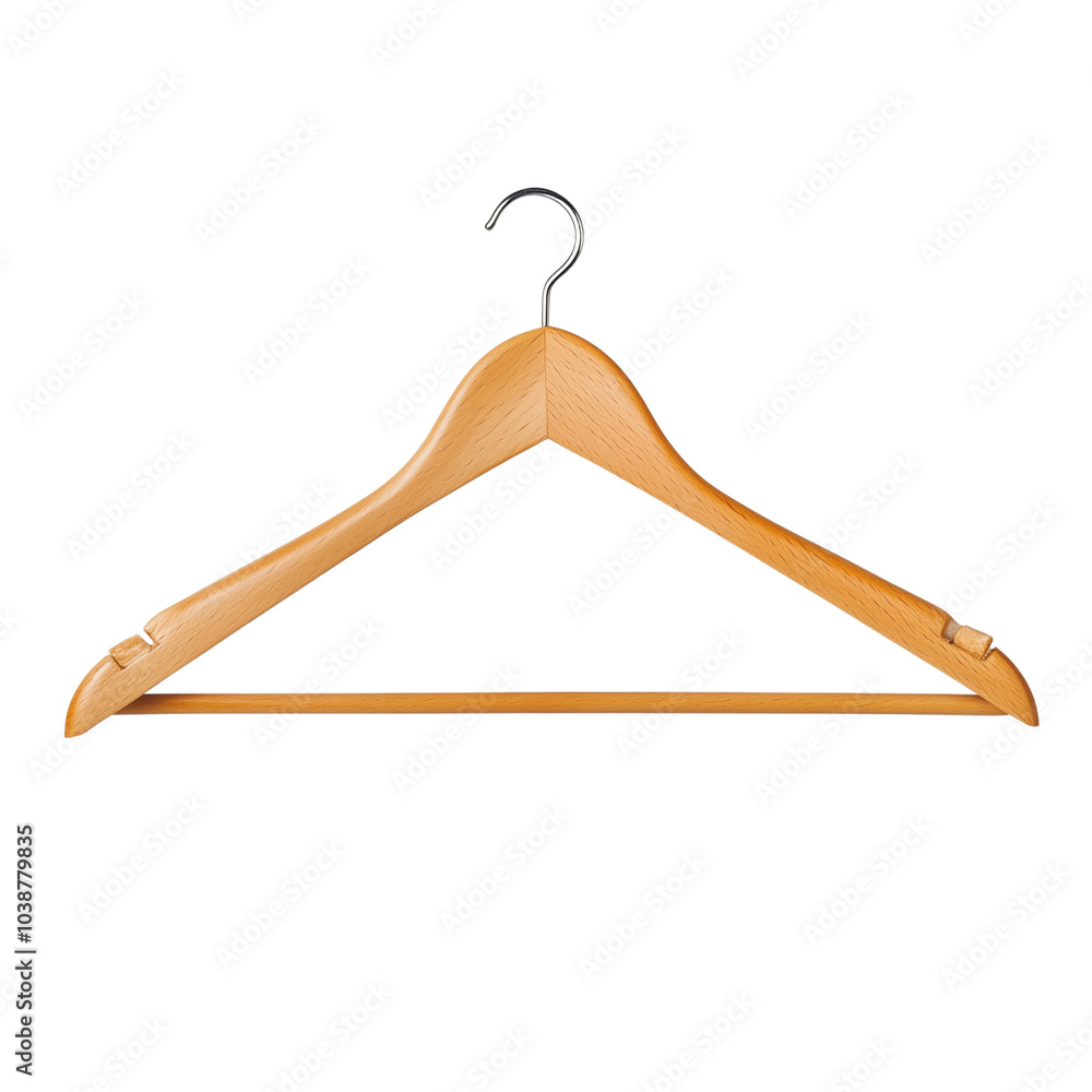 A single wooden clothes hanger isolated on transparent background (3) A single wooden clothes hanger isolated on transparent background (3)
