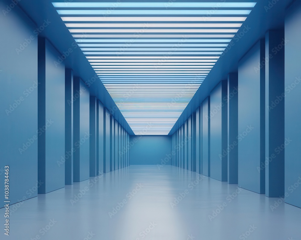 Fototapeta premium Cloud blueprint hovering in a highsecurity datacenter, cybernetic tech architecture