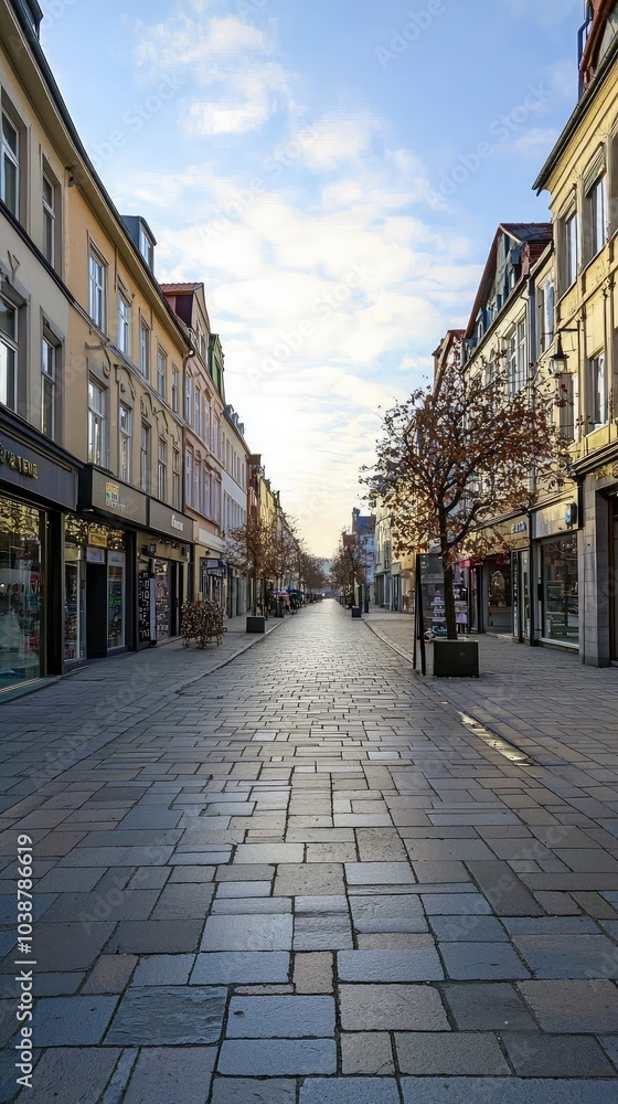 Obraz premium Deserted Shopping Street During Off Season