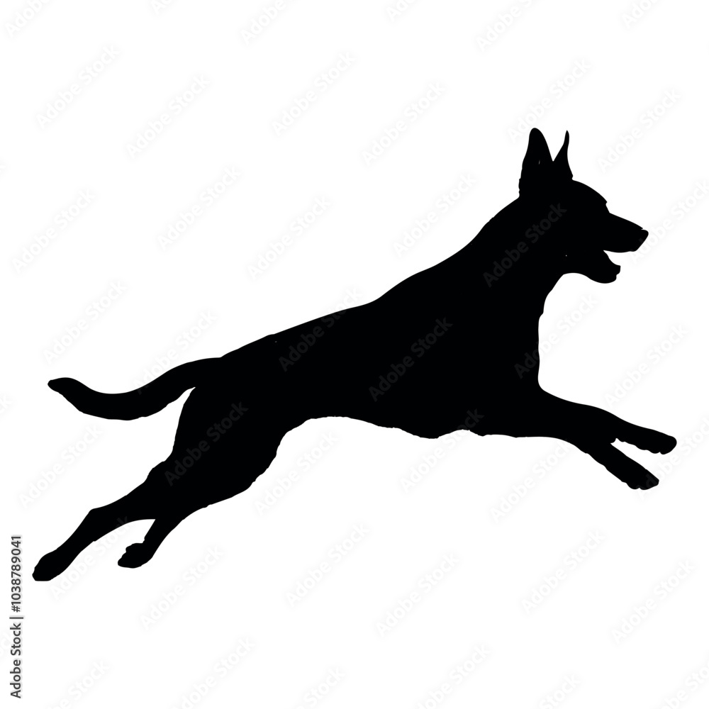 Silhouette Dog white background isolated image Silhouette Dog white background isolated image