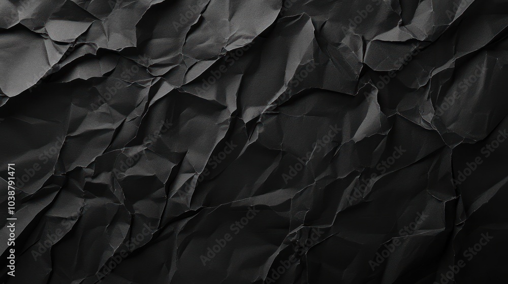 Abstract Texture of Crumpled Black Paper Abstract Texture of Crumpled Black Paper
