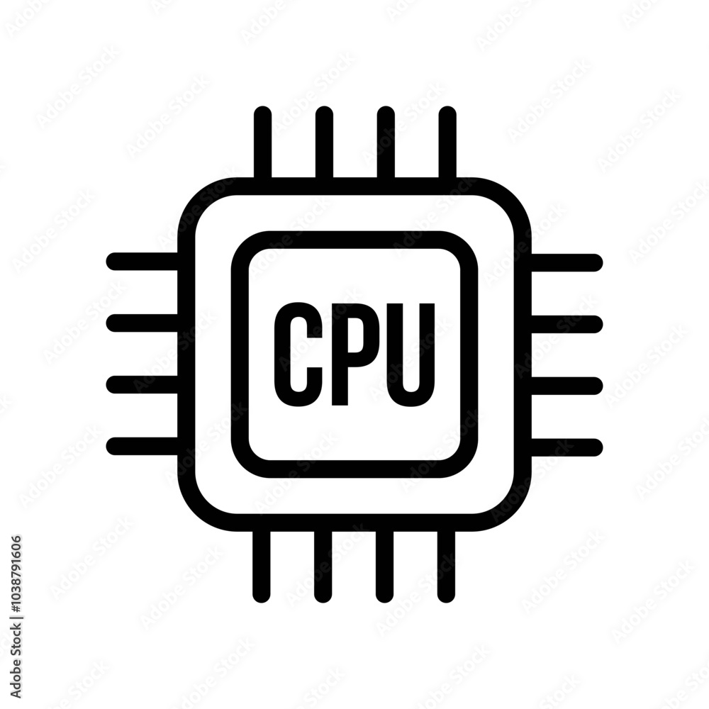 Cpu vector icon isolated on white background Cpu vector icon isolated on white background