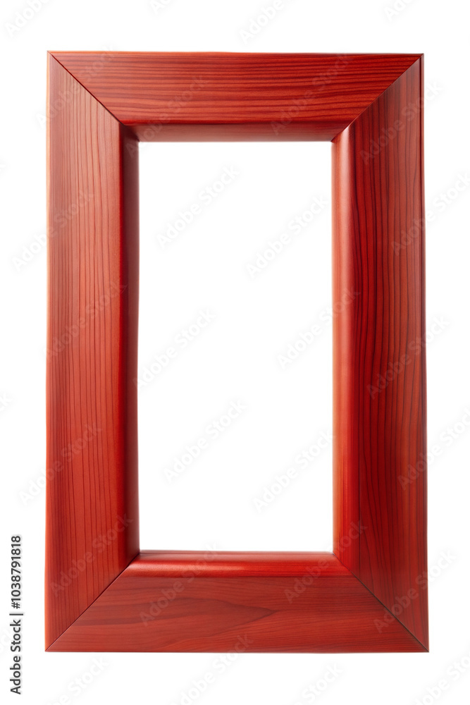 Red Wooden Picture Frame Isolated on White Background Red Wooden Picture Frame Isolated on White Background