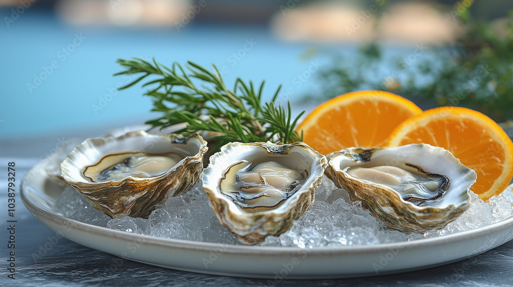 Oysters on a Plate at a VIP Supper Oysters on a Plate at a VIP Supper