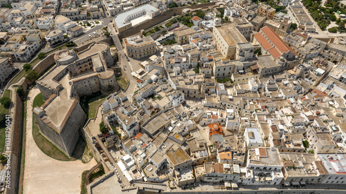 Fotografie Panoramic aerial view of the Norman cathedral and castle in the historic center of Otranto in the province of Lecce, Salento, Puglia