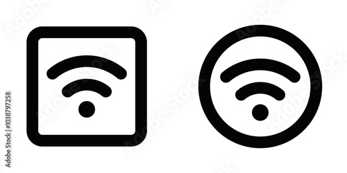 Two different WiFi signal icons, representing internet connection and wireless technology in a clean, minimalist design. Editable stroke.