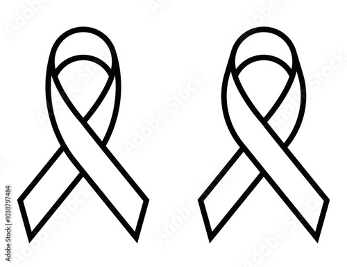 Vector icon of an awareness ribbon, representing causes, charity, or health awareness. Editable stroke.