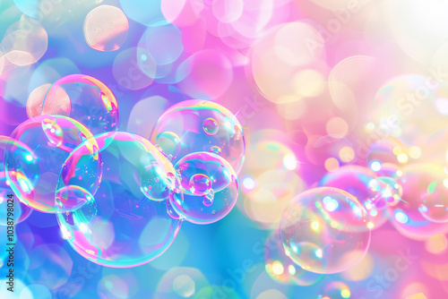 A colorful background with many bubbles of different sizes