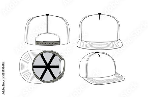 editable cap sketches in Adobe Illustrator offers designers flexibility and precision when developing headwear designs. These sketches allow for easy modification of all shapes, including the crown, b