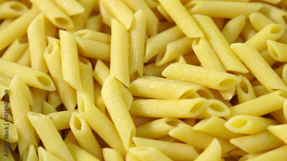 Boiled pasta close-up. Traditional cuisine. Pasta is spinning Boiled pasta close-up. Traditional cuisine. Pasta is spinning