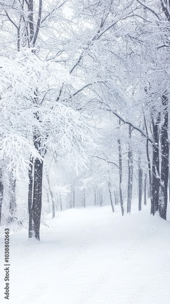 Serene Forest Blanketed in Heavy Snowstorm Serene Forest Blanketed in Heavy Snowstorm