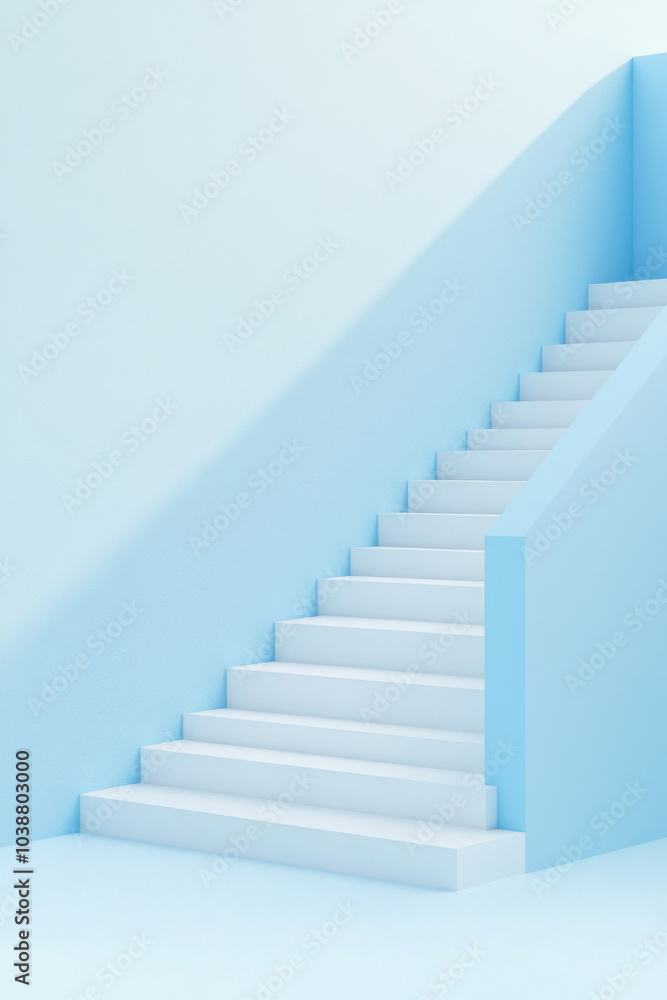 Staircase against lightly colored wall, background, minimal concept Staircase against lightly colored wall, background, minimal concept