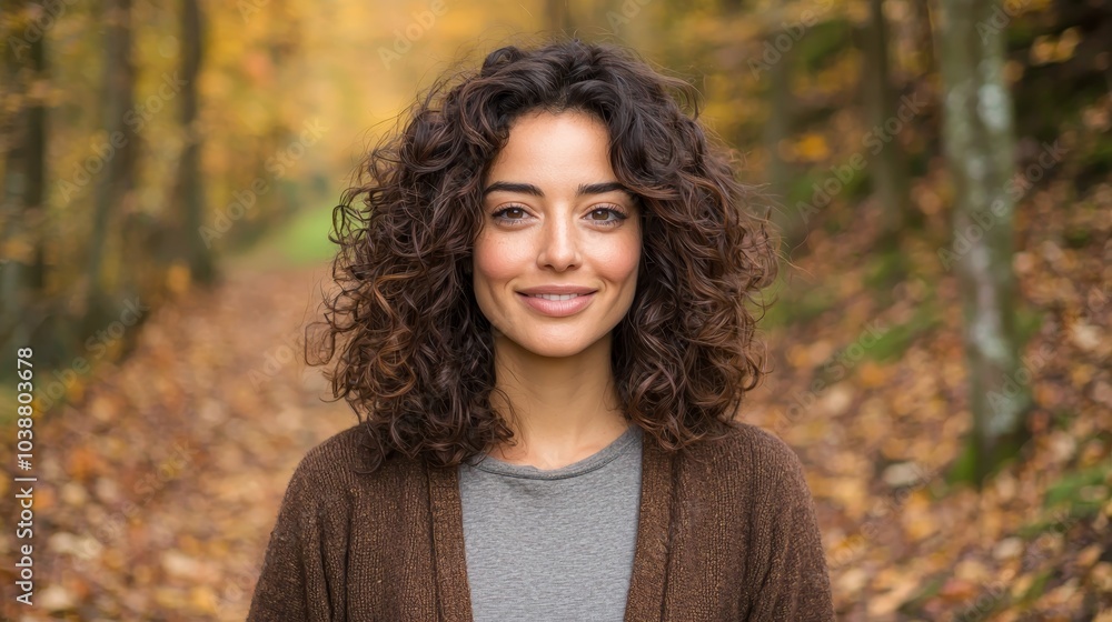 Intimate Portrait of Smiling Woman in Autumn Forest Serene Beauty in Nature Tranquil Outdoor Lifestyle Concept Intimate Portrait of Smiling Woman in Autumn Forest Serene Beauty in Nature Tranquil Outdoor Lifestyle Concept