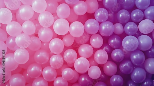 A Playful Arrangement of Colorful Balls in Pink and Purple